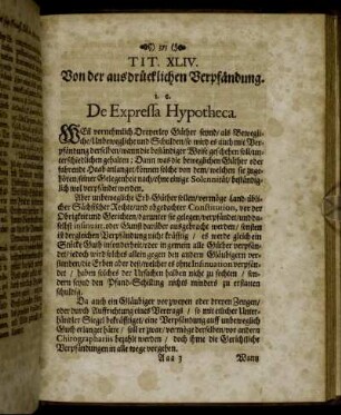 Tit. XLIV. Von der ausdrücklichen Verpfändung. [...]