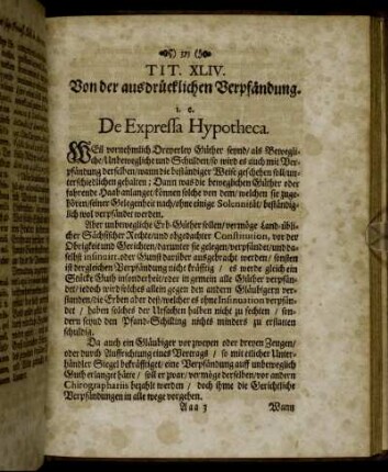 Tit. XLIV. Von der ausdrücklichen Verpfändung. [...]