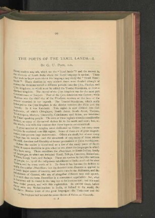 The Poets of the Tamil Lands. I.