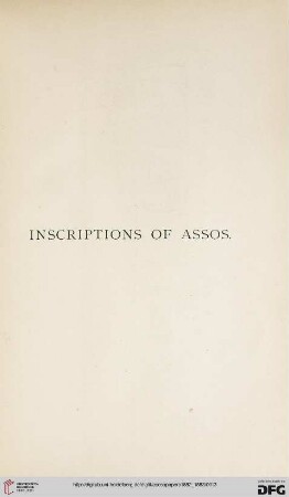 1.1882/83: Inscriptions of Assos