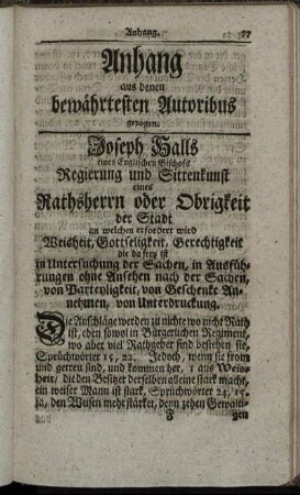 Anhang aus denen bewährtesten Autoribus.