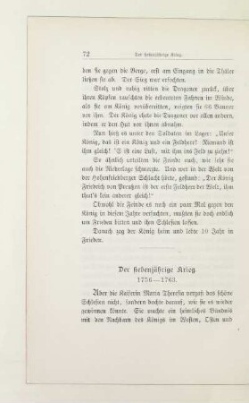 Der siebenjährige Krieg. 1756-1763