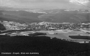 Eibenstock. Blick vom Auersberg auf Eibenstock