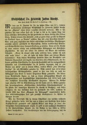 Weihbischof Dr. Friedrich Justus Knecht : [Nekrolog]