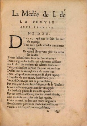 La Medée : Tragedie