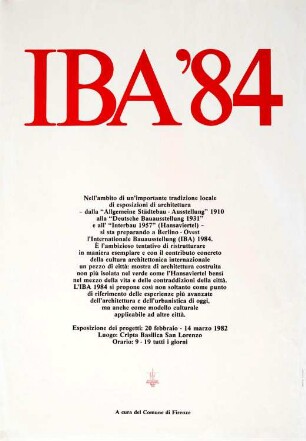 Plakat: "IBA ’84"