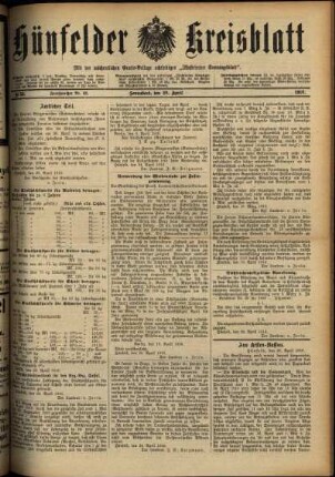 Ausgabe vom Samstag, den 29. April 1916.