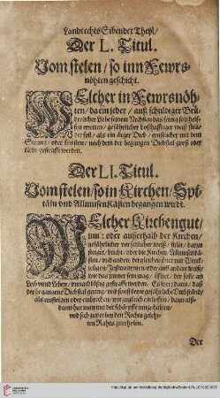 Titul 50. Vom stelen/so inn Fewrsnöthen geschicht