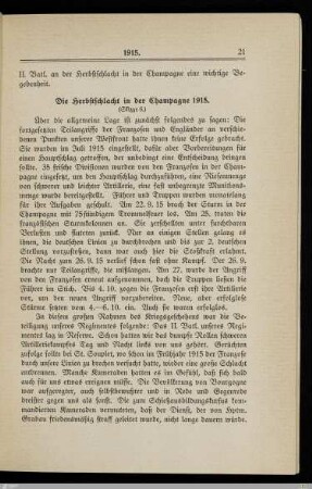Die Herbstschlacht in der Champagne 1915