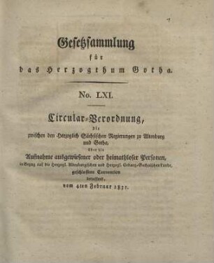 1831 - 1834: Gesetzsammlung für das Herzogthum Gotha