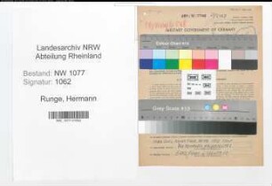 Entnazifizierung Hermann Runge , geb. 10.05.1912 (Polizist)
