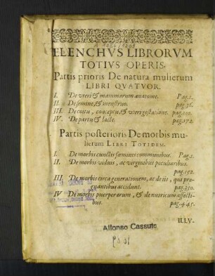 Elenchvs Librorvm Totivs Operis.