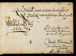 68r-68v, Wildbad ; 01.07.1665 / Joh. Conradus Brotbeckh, Johannes Henricus ab Erffa, David Scheinemann