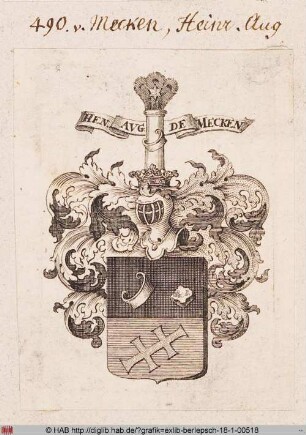 Wappen des Heinrich August von Mecken