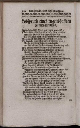 Lobspruch eines tugendhafften Frauenzimmers.