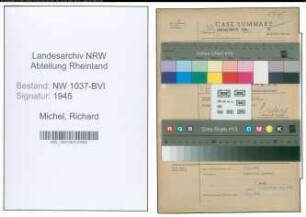 Entnazifizierung Richard Michel , geb. 26.10.1900 (Steuerbetriebsassistent)