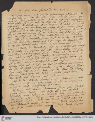 Korrespondenz Karl Immanuel Nitzsch / Carl Ullmann: Brief von Karl Immanuel Nitzsch an Carl Ullmann