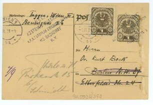 Korrespondenz von Ferdinand Bruckner an Kurt Bock