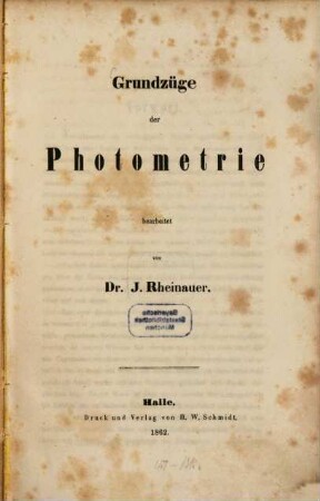 Grundzüge der Photometrie