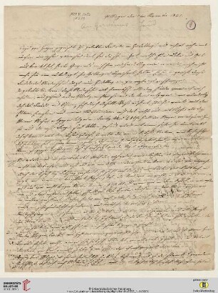 Nachlass Georg Gottfried Gervinus. Korrespondenz Carl und Sophie Oesterley/Georg Gottfried und Viktoria Gervinus: Brief von Sophie Oesterley und Carl Oesterley an Viktoria Gervinus und Georg Gottfried Gervinus
