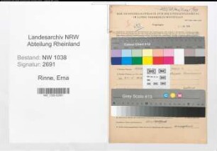 Entnazifizierung Erna Rinne , geb. 30.01.1916 (Filialleiterin)