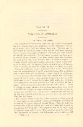 Chapter III. Negritos of Zambales