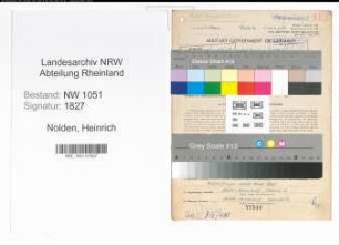 Entnazifizierung Heinrich Nolden , geb. 17.11.1904 (Buchhalter)