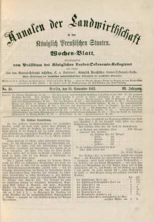 No. 48. Berlin, den 25. November 1863. III. Jahrgang.