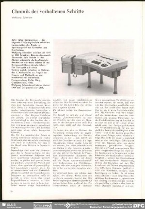 Chronik der verhaltenen Schritte
