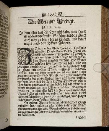 Die Neundte Predigt. Jes. IX. 12. 13.