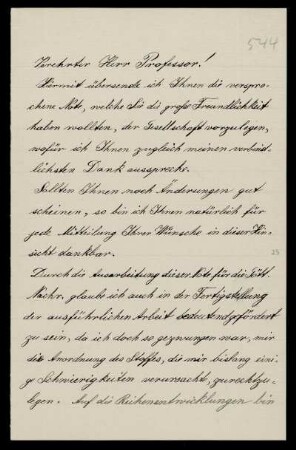 Nr. 12: Brief von Ernst Ritter an Felix Klein, Ohne Ort, 1892 - 1895