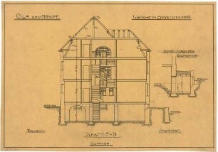 Billing, Hermann; Weinheim, Ehretstr. 9; Haus von Arndt - Schnitt; Detail