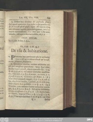 Tit. VIII. (III. 33.) De usu & habitatione.