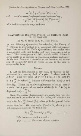 Quaternion investigation on strains and fluid motion.