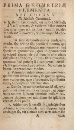 Prima geometriæ elementa.