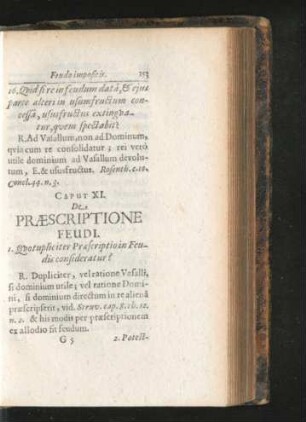 Caput XI. De Praescriptione Feudi.