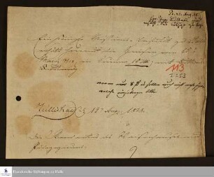 Brief von Henri Frédéric Grangé an [Georg Christian Knapp].