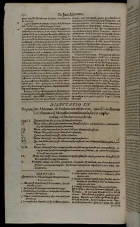 Disputatio XIV. De potestate Abbatum, & Prælatorum, quoad bona suarum Ecclesiarum, vel Monasteriorum locanda [...]