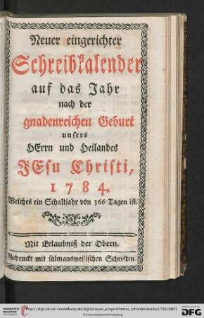 Neuer eingerichteter Schreibkalender