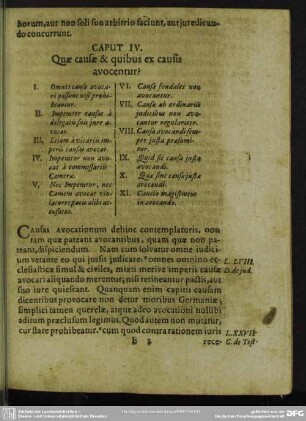 Caput IV. Quae causae & quibus ex causis avocentur?