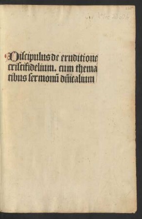 Faszikel III (Inkunabel): De eruditione christifidelium