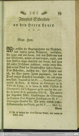 Zweytes Schreiben an den Herrn Louis