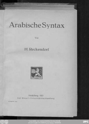 Arabische Syntax