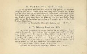 37. Der Tod des Dichters Ewald von Kleist ; 38. Die Bestattung Ewald von Kleists