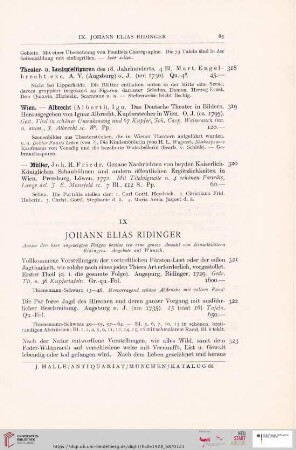 IX. Johann Elias Ridinger (Nr. 321 - 354)