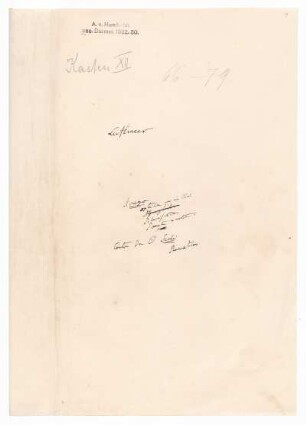 Umschlag mit der Aufschrift von Humboldts Hand 'Luftmeer; Arago; optica nur ein Theil; Polarisation' nebst weiterer Notizen und weiterer Umschlag mit Notizen.