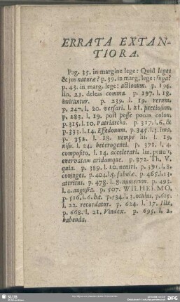 Errata Extantiora