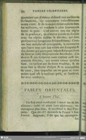 Fables Orientales