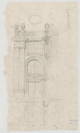 Thiersch, Friedrich von; Frankfurt / Main (Hessen); Festhalle - Fassadenentwurf (Teilansicht)