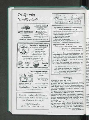 Treffpunkt Gastlichkeit ...